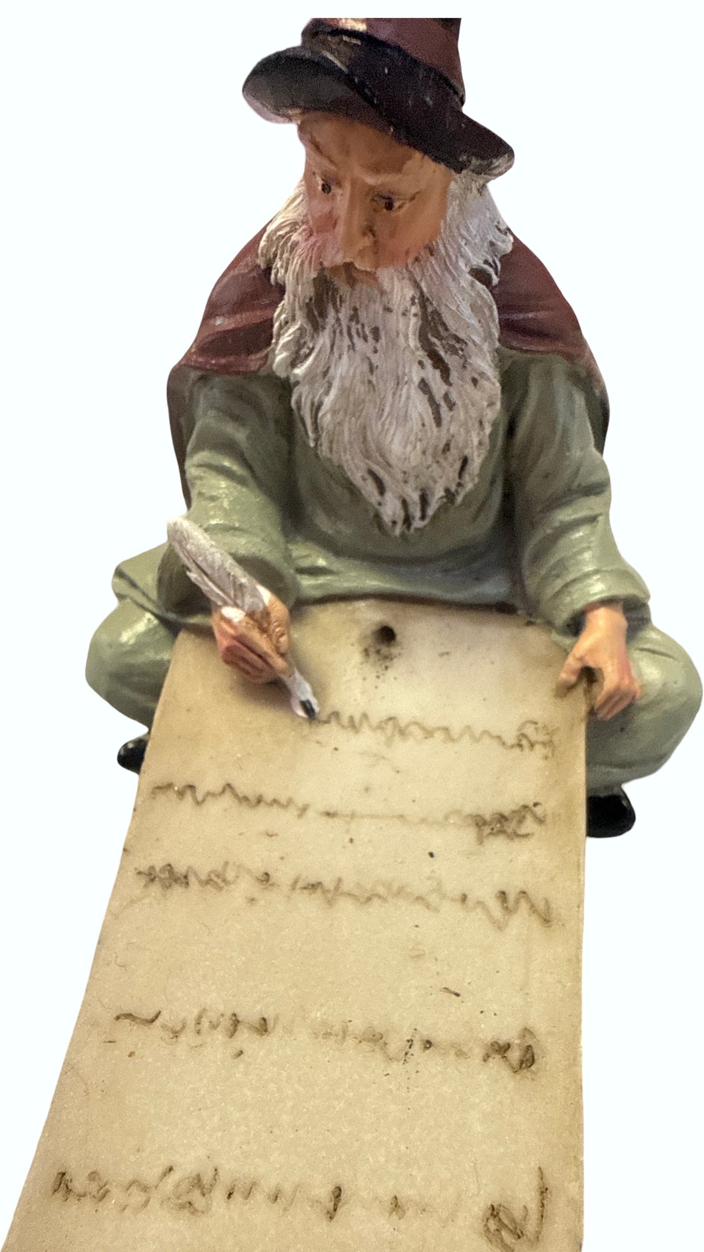 Polyresin Incense Holder - Wizard w/ Magic Scroll