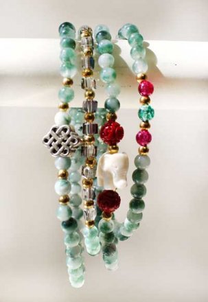 4 Wrap Elephant Aventurine Bracelet