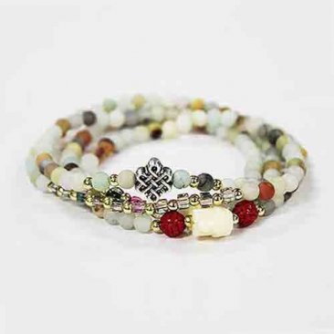 4 Wrap Elephant Amazonite Bracelet