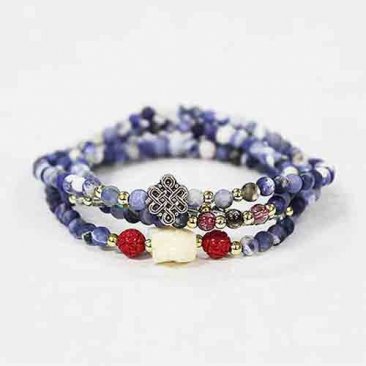 4 Wrap Elephant Sodalite Bracelet
