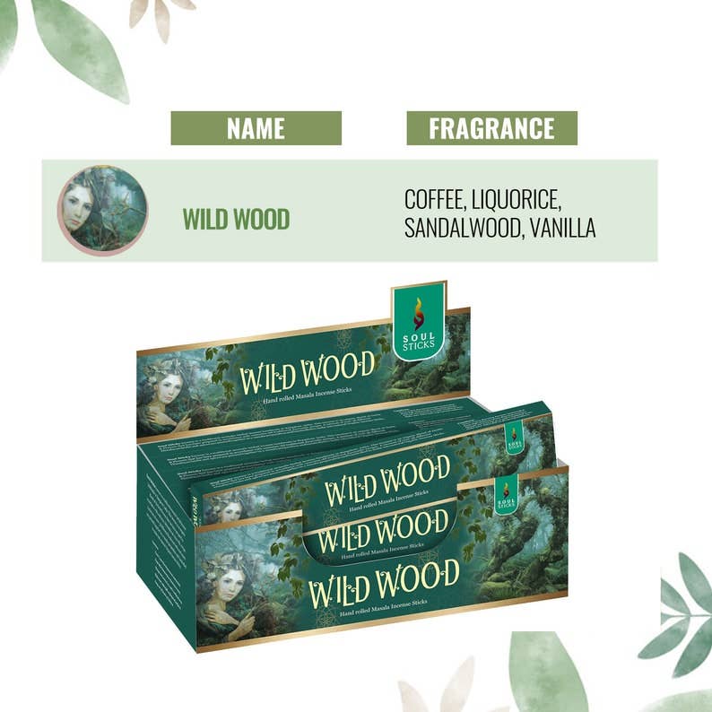 Masala Incense Sticks - Wild Wood Soul Sticks (12)