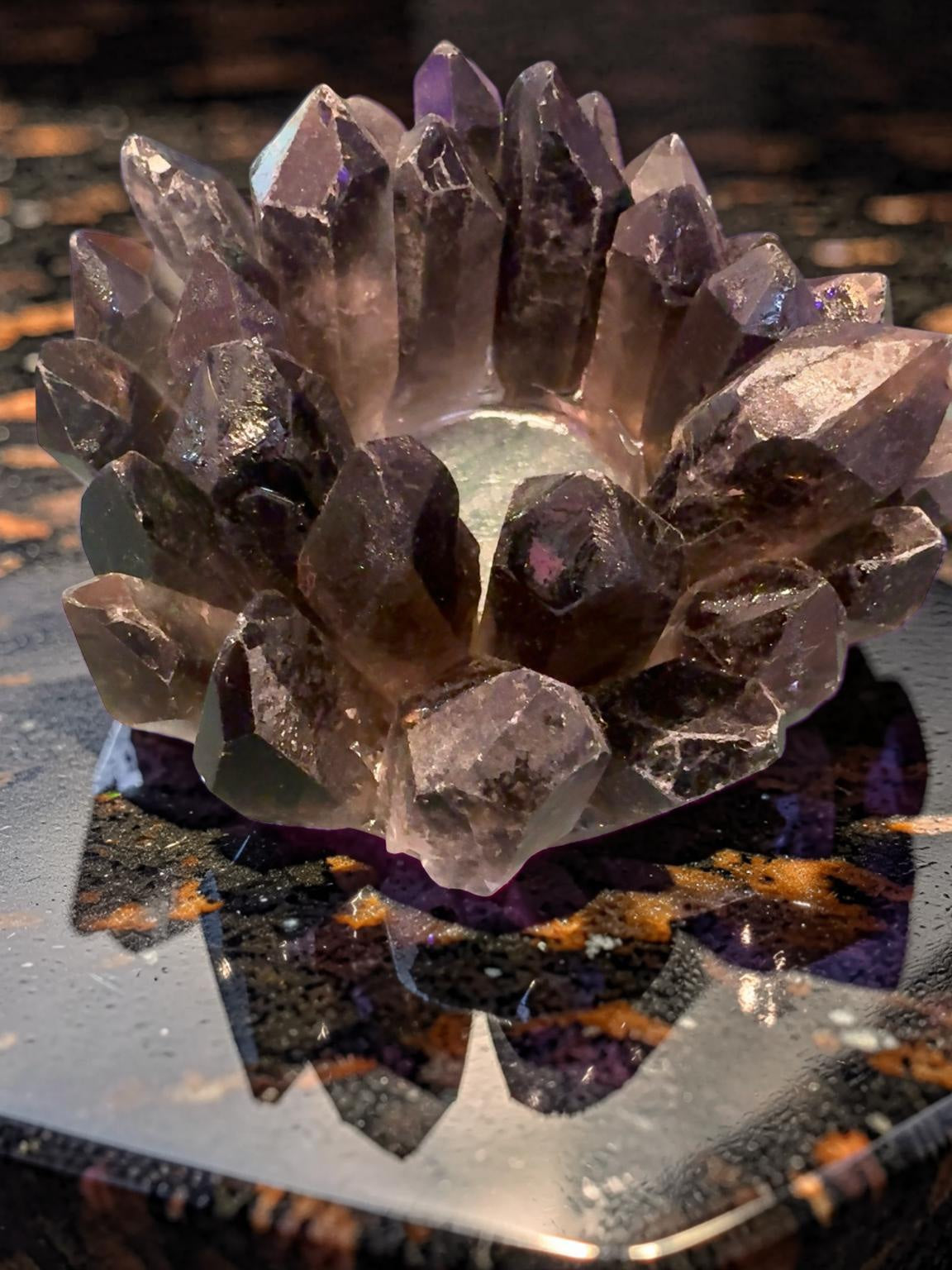 Smoky Quartz Quartz Candle Holder