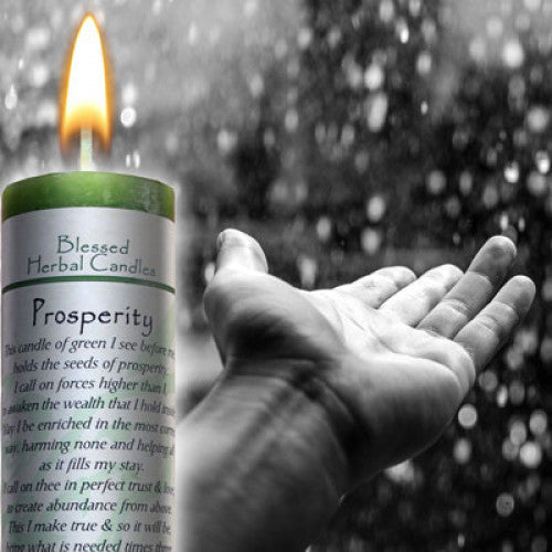 Blessed Herbal Candle: Prosperity