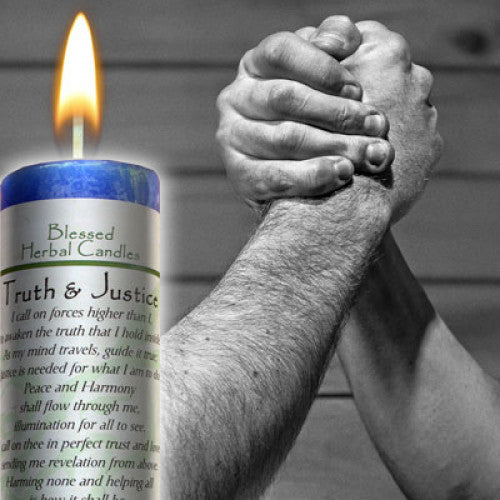 Blessed Herbal Pillar Candle: Truth/Justice