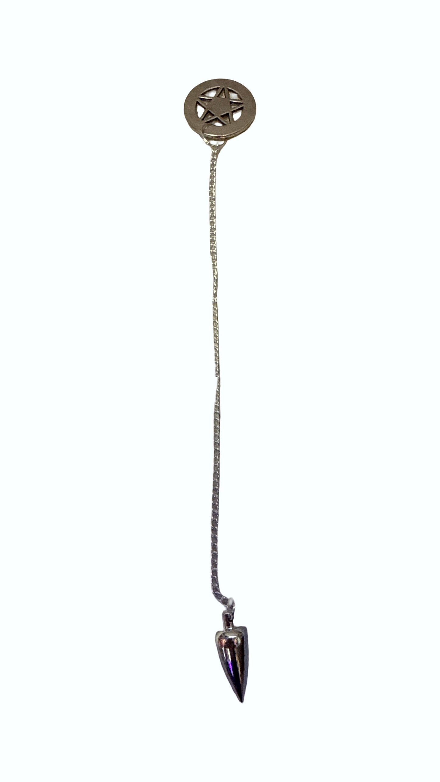 Metal Pendulum with Pentacle Cone Brushed metal