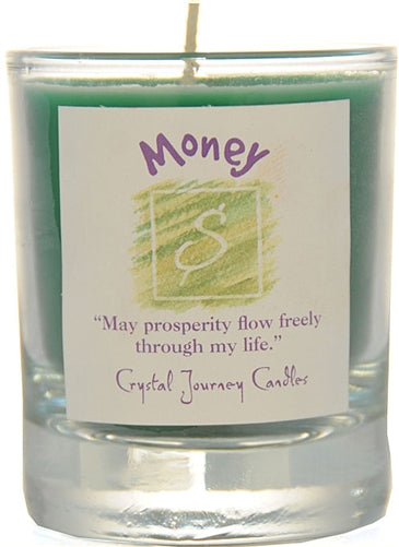 Money: Reiki Charged Soy Herbal Candle