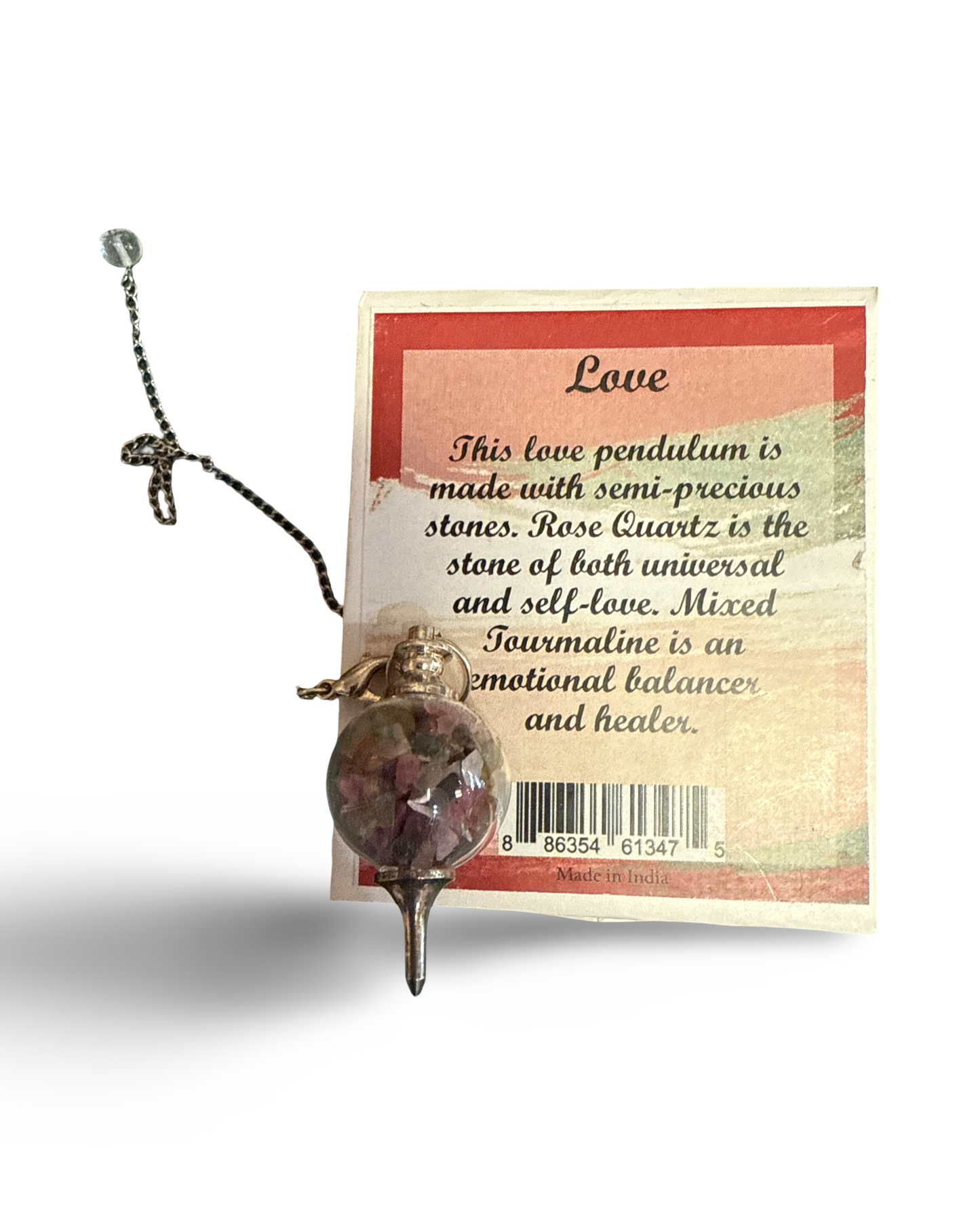 Rose Quartz & Mixed Tourmaline Pendulum
