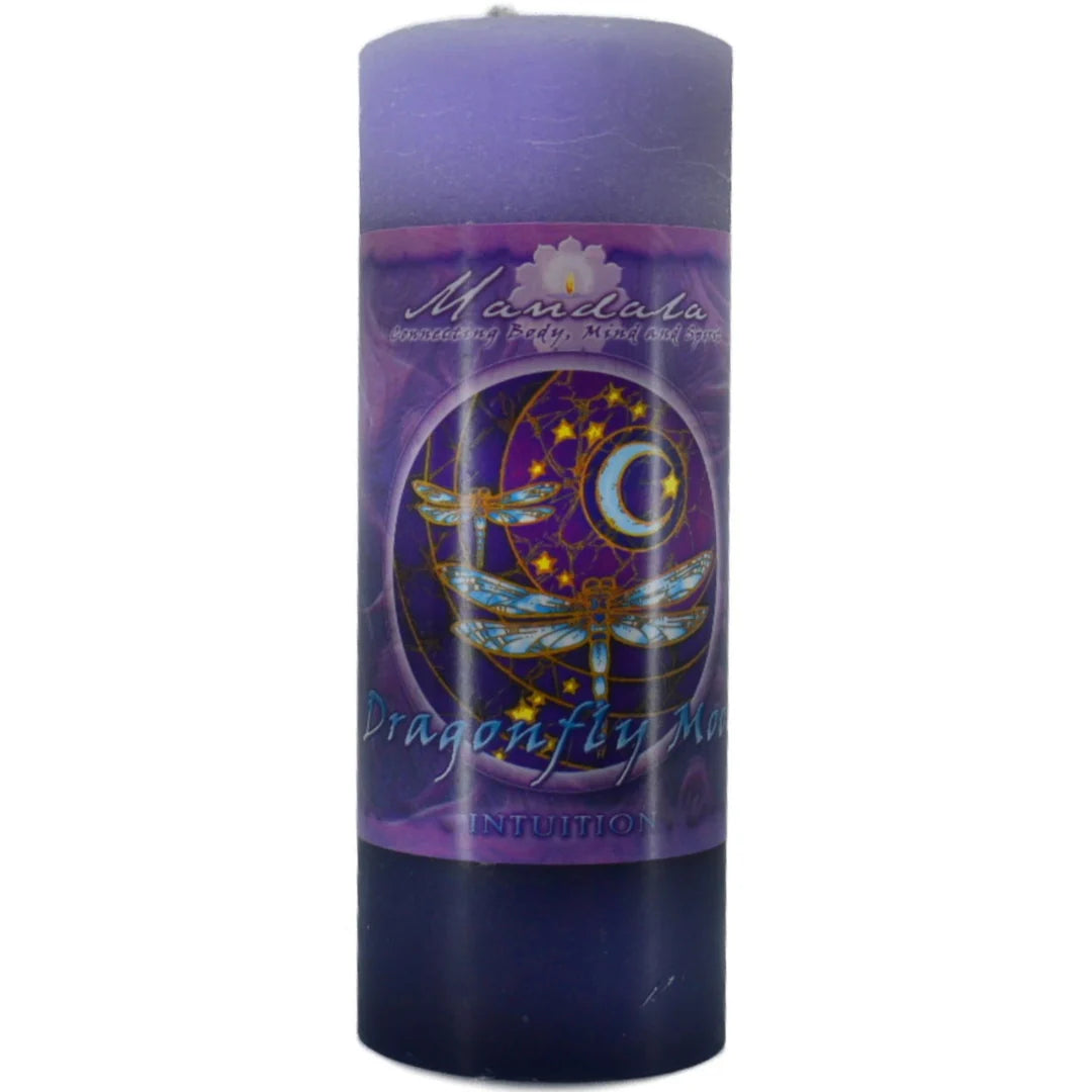 Mandala Candle: Dragonfly Moon "Intuition"
