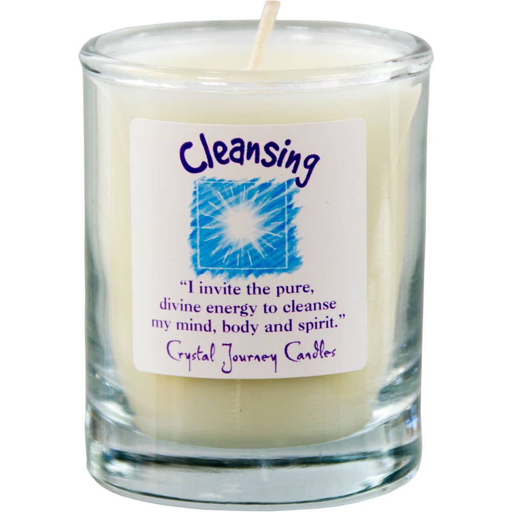 Soy Herbal Filled Glass Votive - Cleansing