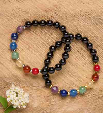 8MM CHAKRA BRACELET - gold