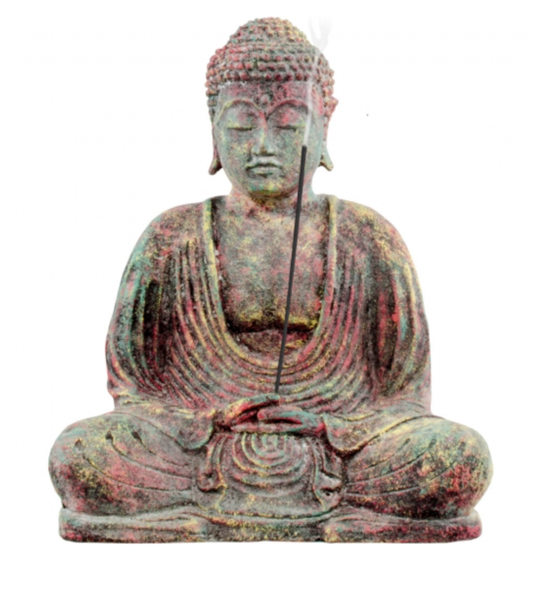 Volcanic Stone Chakra Colored Buddha