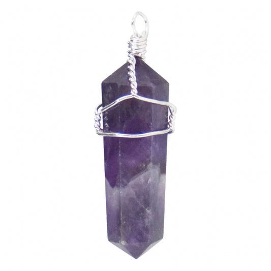 Wire Wrapped Amethyst Point Pendant