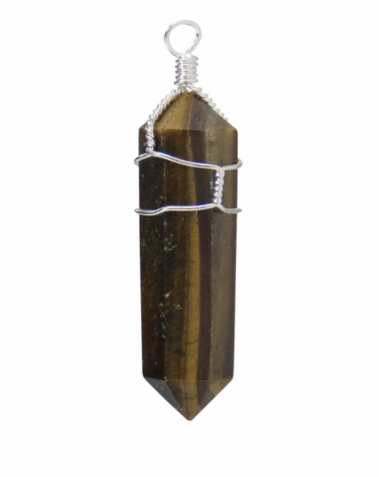 Wire Wrapped Tiger Eye Pendant