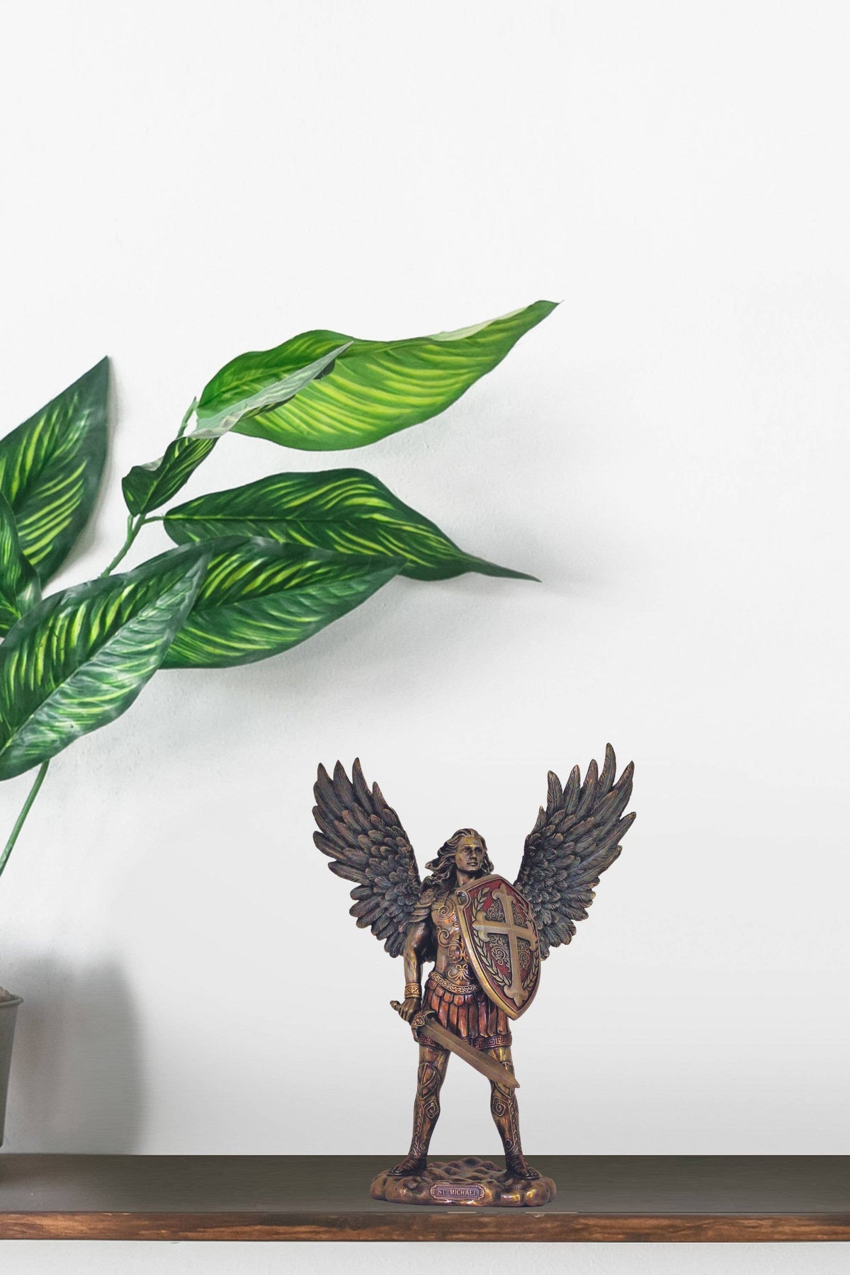 Archangel Michael Statue in Cold Cast Bronze 7.5"