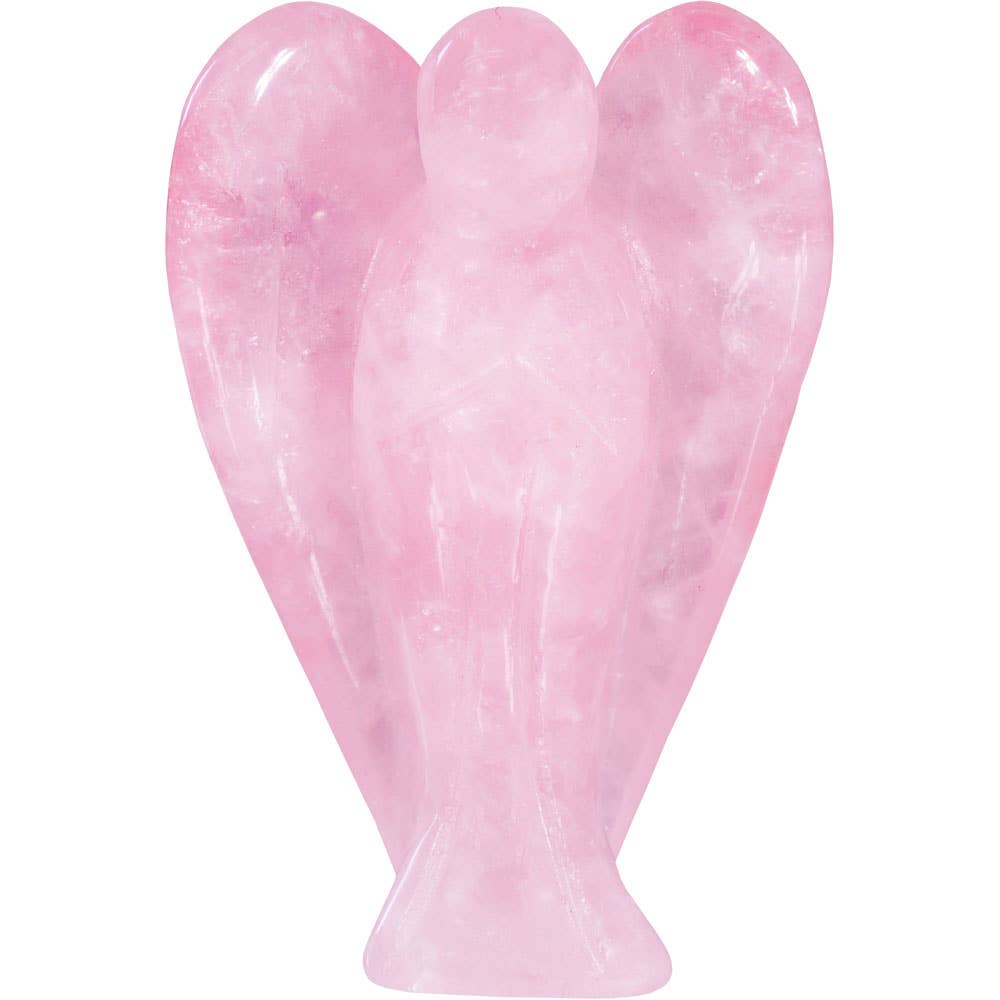 Stone Carving Figurine - 1.75 " - Rose Qtz Angel