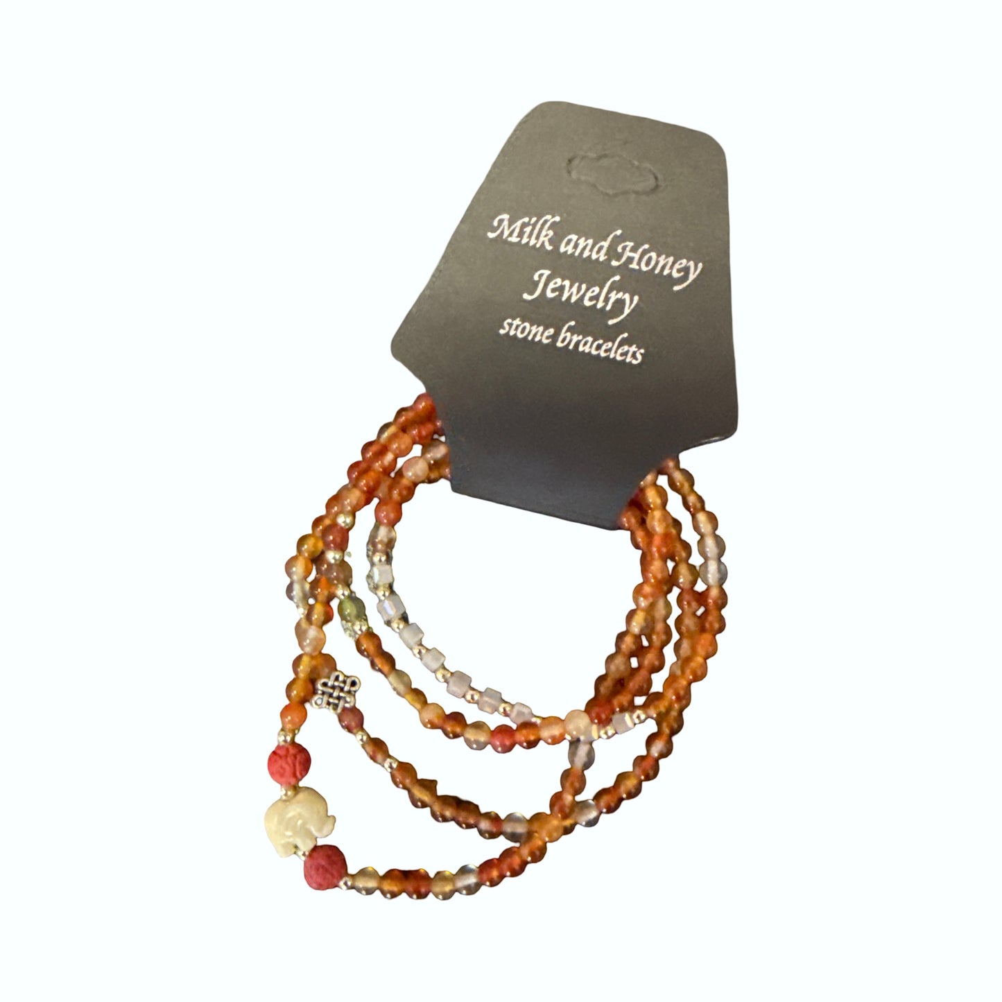 4 Wrap Elephant Carnelian Bracelet