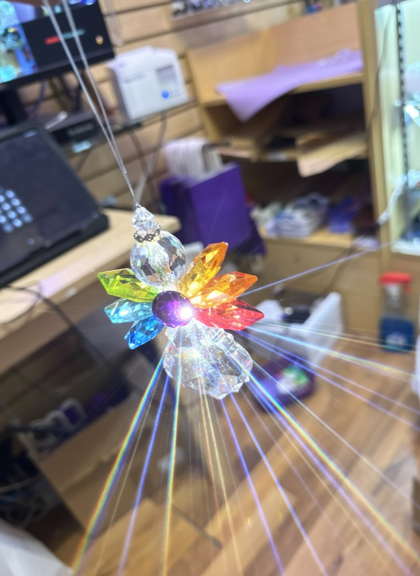 Hanging Rainbow Angel Sun Charm