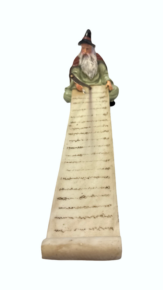 Polyresin Incense Holder - Wizard w/ Magic Scroll