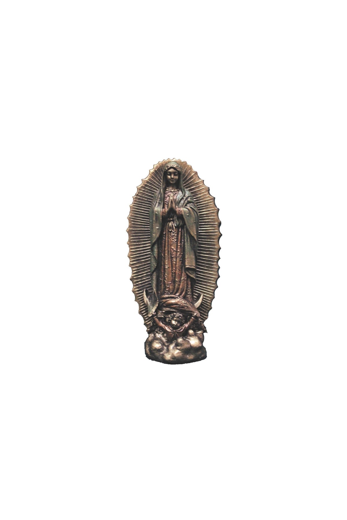 Our Lady of Guadalupe Statue Cold Cast Bronze 3.25"