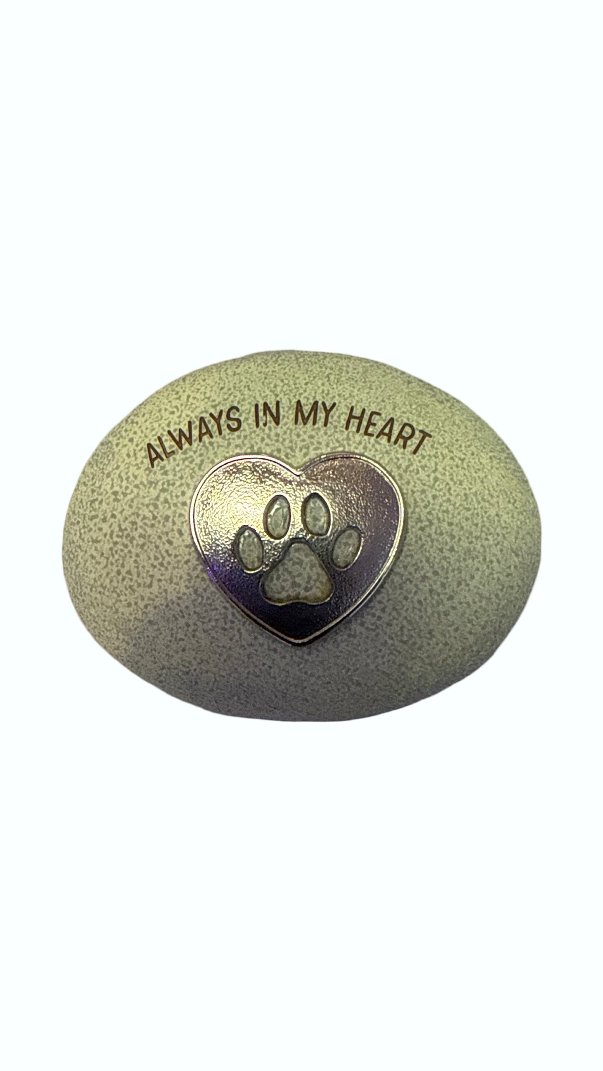 Pet Bereavement Dog  Paw in Heart Stone