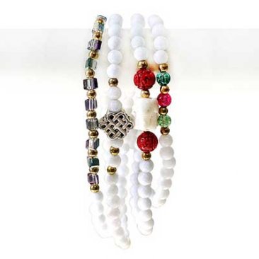 4 Wrap Elephant White Agate