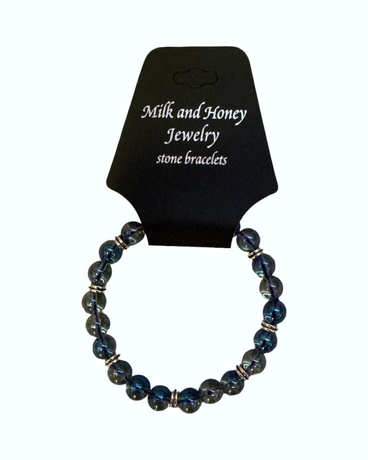8mm  Aqua Aura  Stretch Braclet