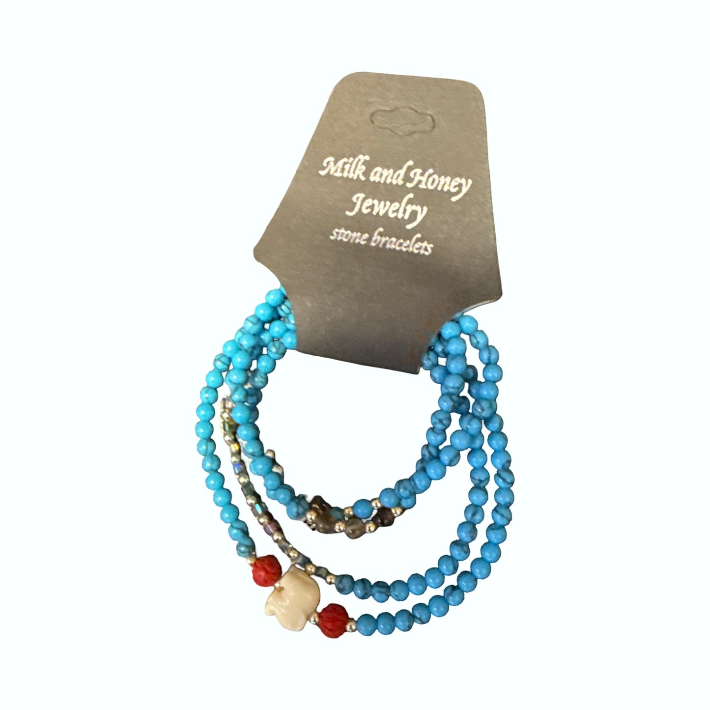 4 Wrap Elephant Turquoise Bracelet