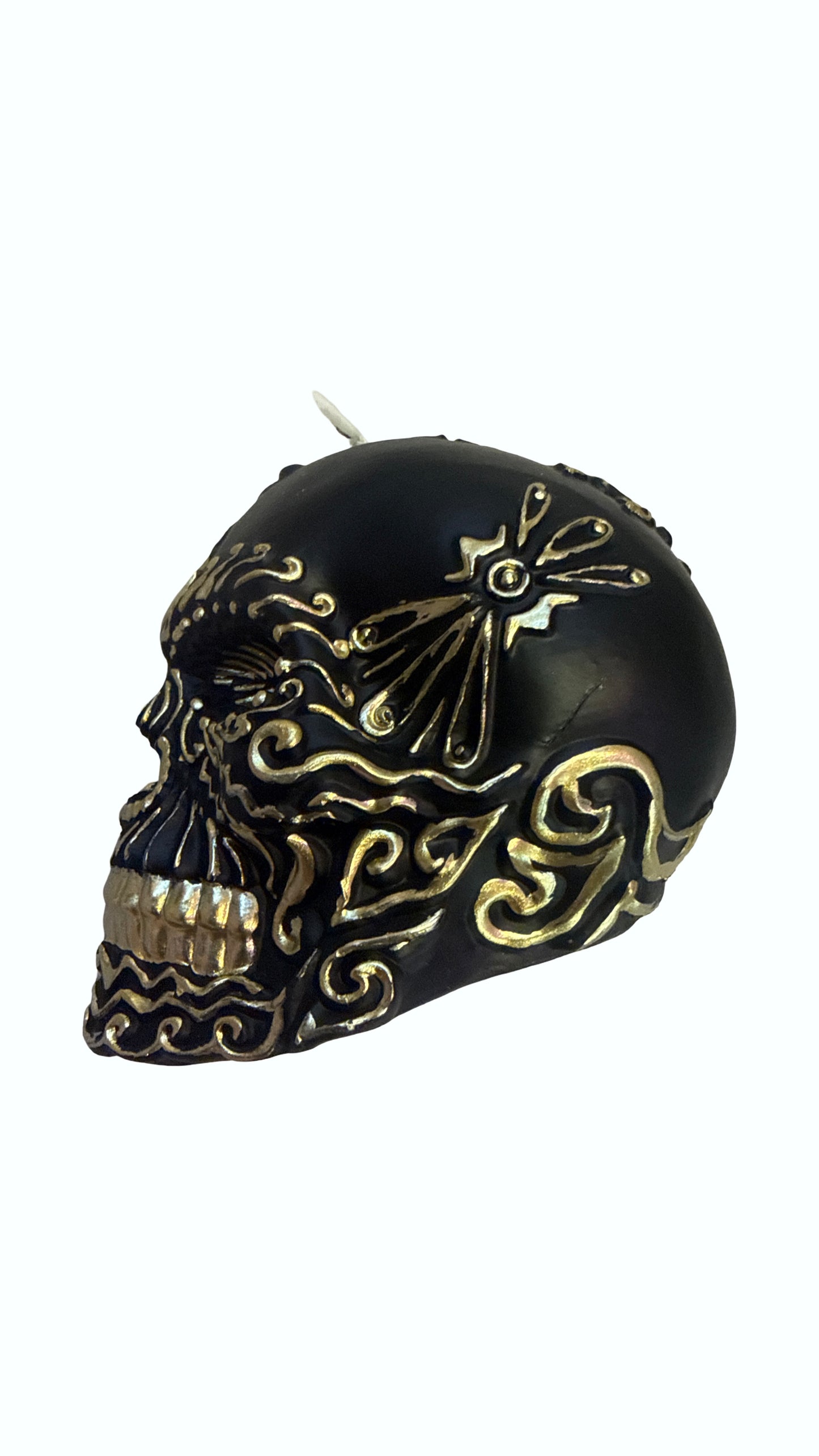 Black and Gold Intention Skull Candle