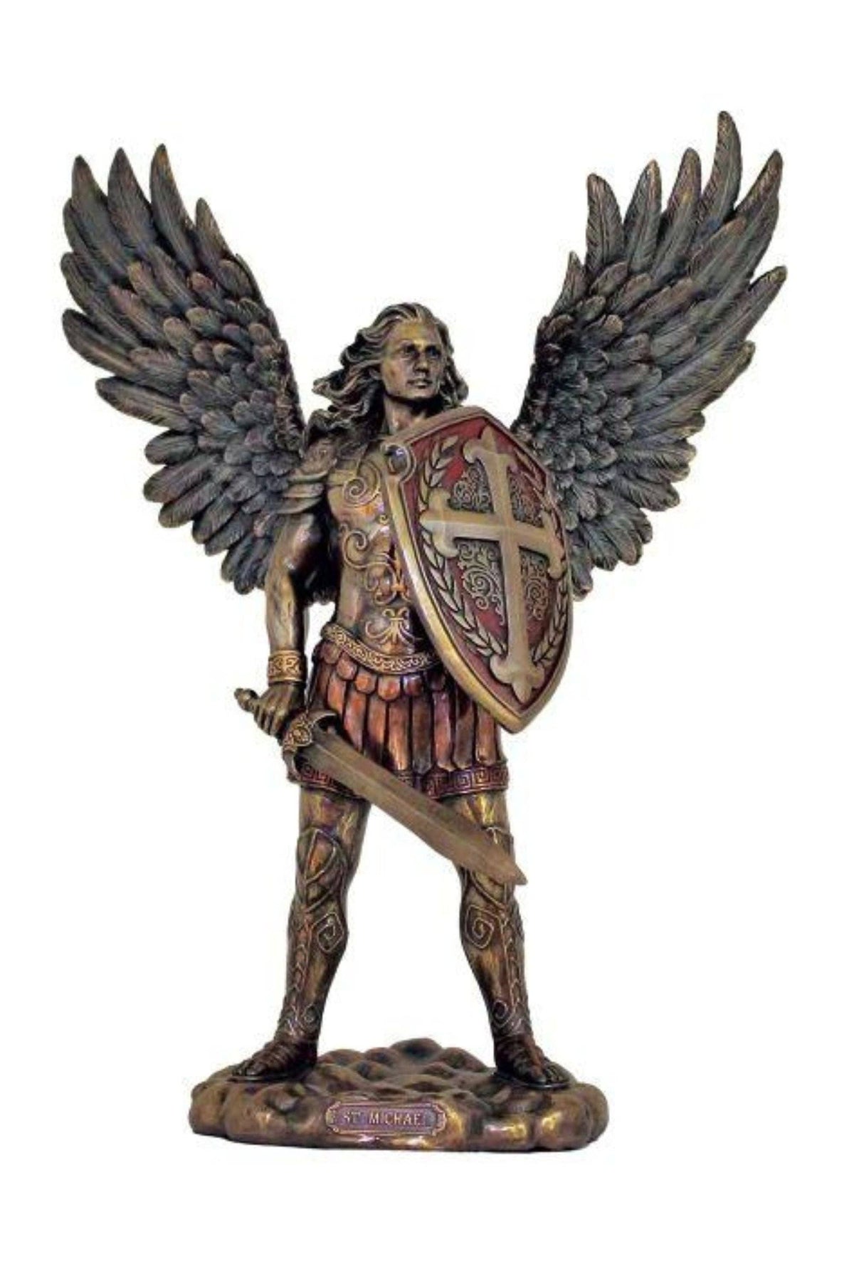 Archangel Michael Statue in Cold Cast Bronze 7.5"