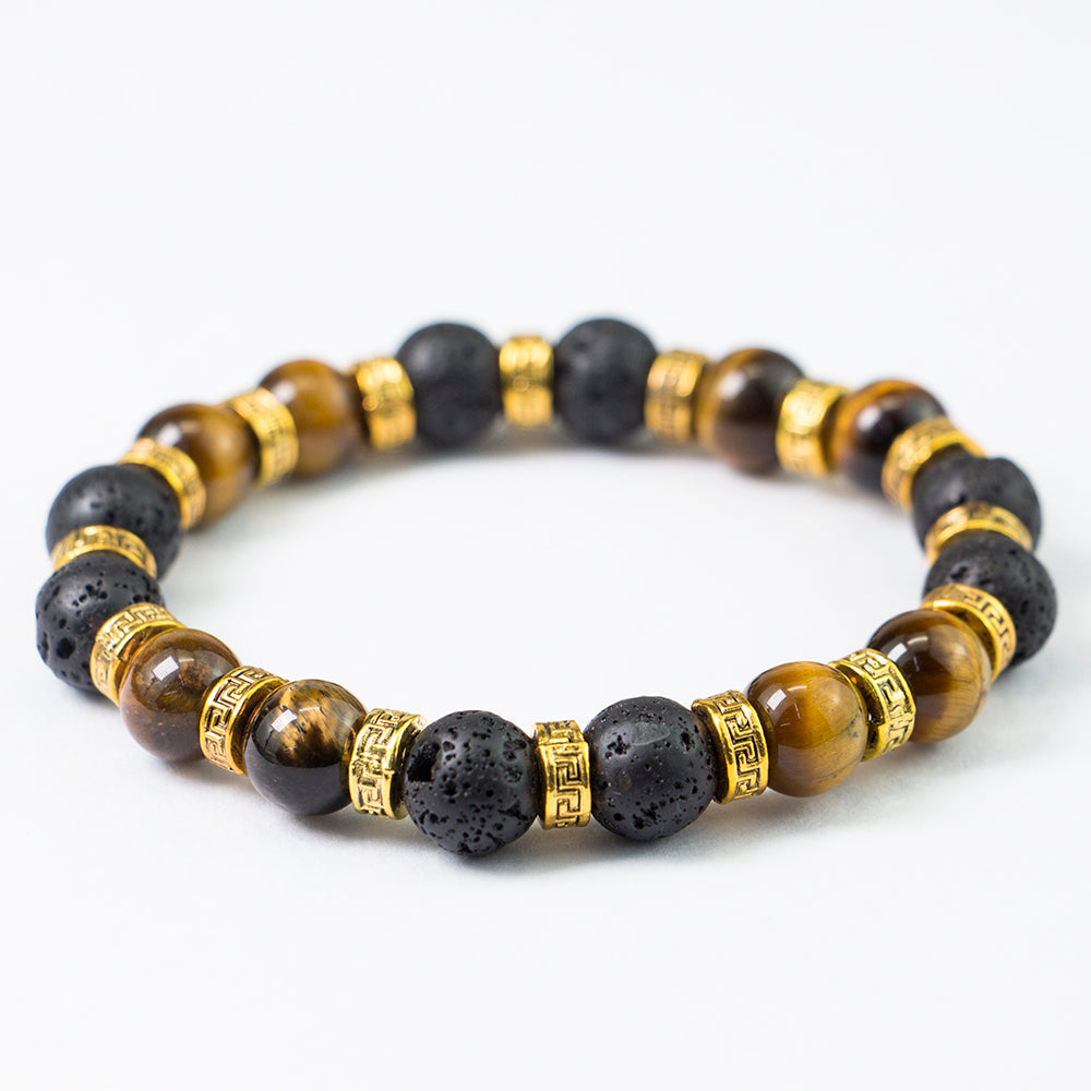 Tiger Eye  Lava Gold - Stretch Bracelet