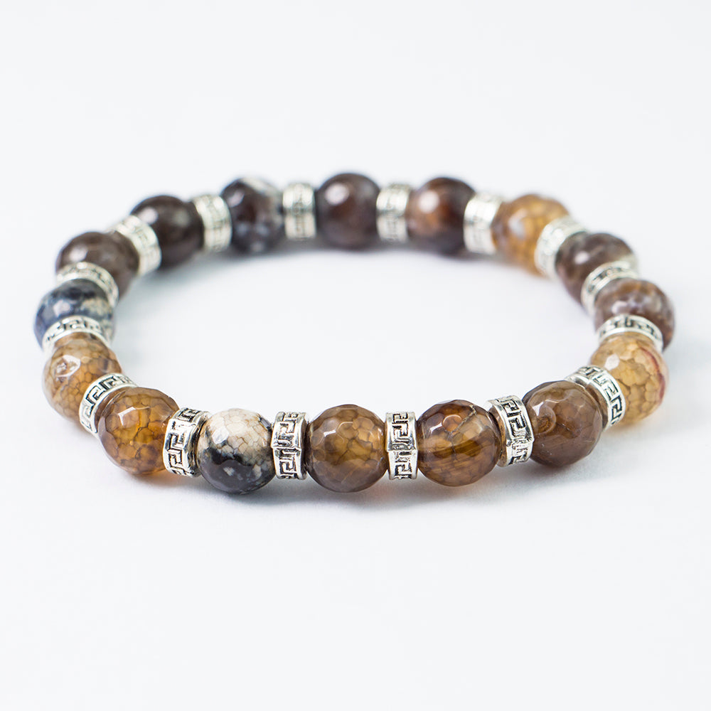 10mm Brown Agate - Stretch Bracelet