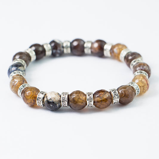 10mm Brown Agate - Stretch Bracelet