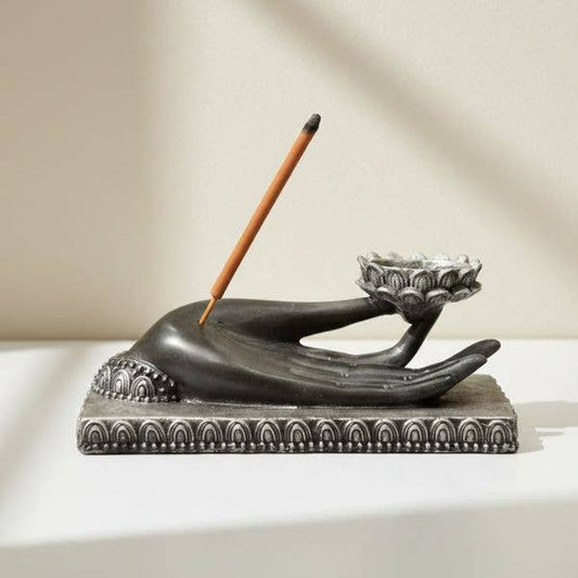 Resin Serenity Hand - Candle & Incense Holder