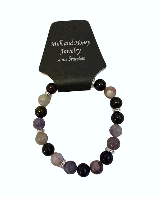 10mm Colored Tourmaline Stretch Bracelet