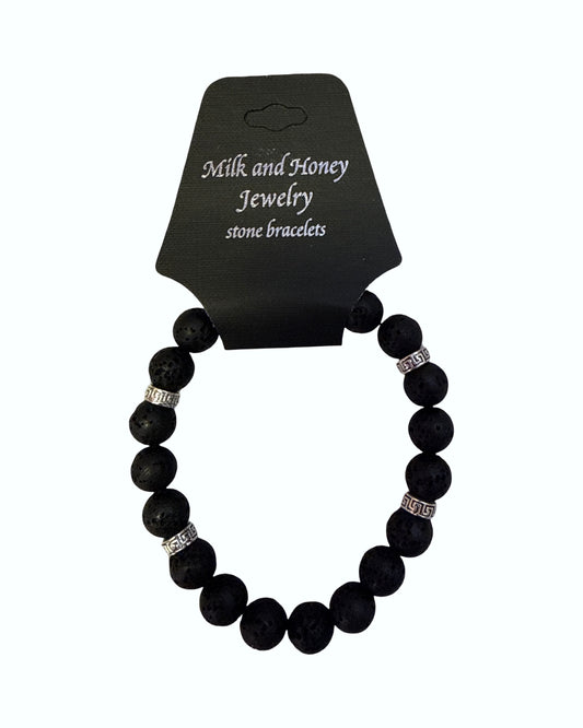 10mm Lava Stone Stretch Bracelet