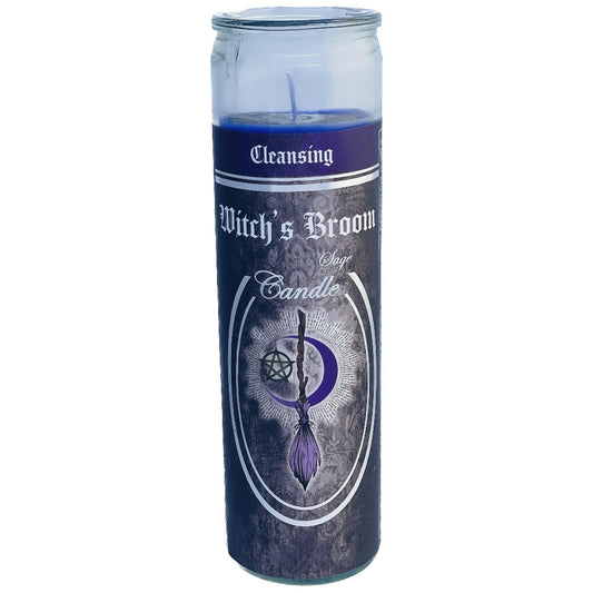 Cleansing ,  7 Day Ritual Candle - Witches Broom ~ Sage