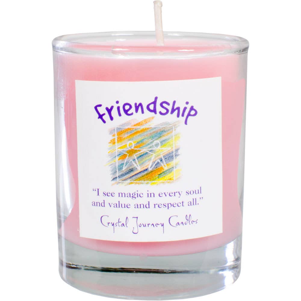 Soy Herbal Filled Glass Votive - Friendship