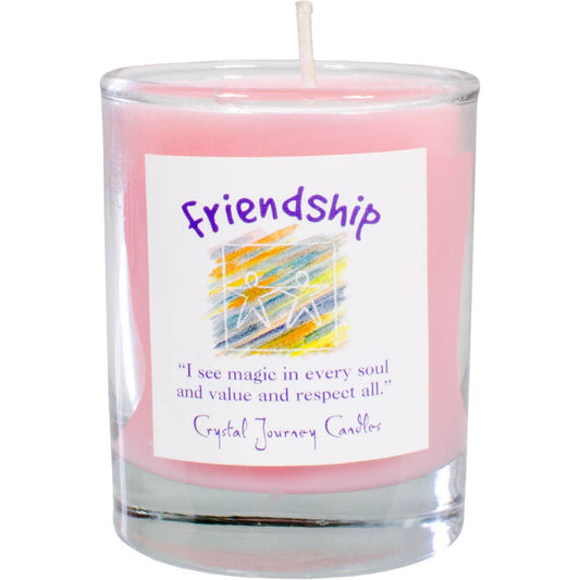 Soy Herbal Filled Glass Votive - Friendship