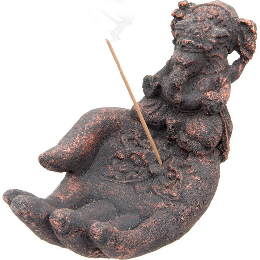 Volcanic Stone Incense Holder - Hand w/Ganesha
