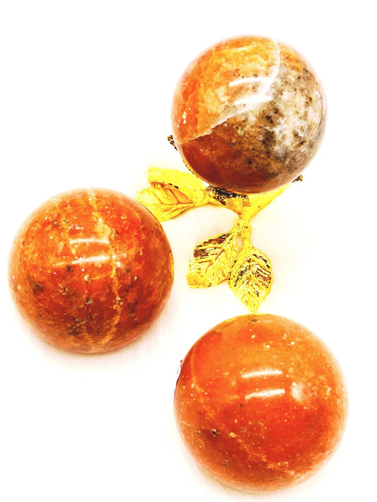 Sunstone Sphere with specs of Black Tourmaline