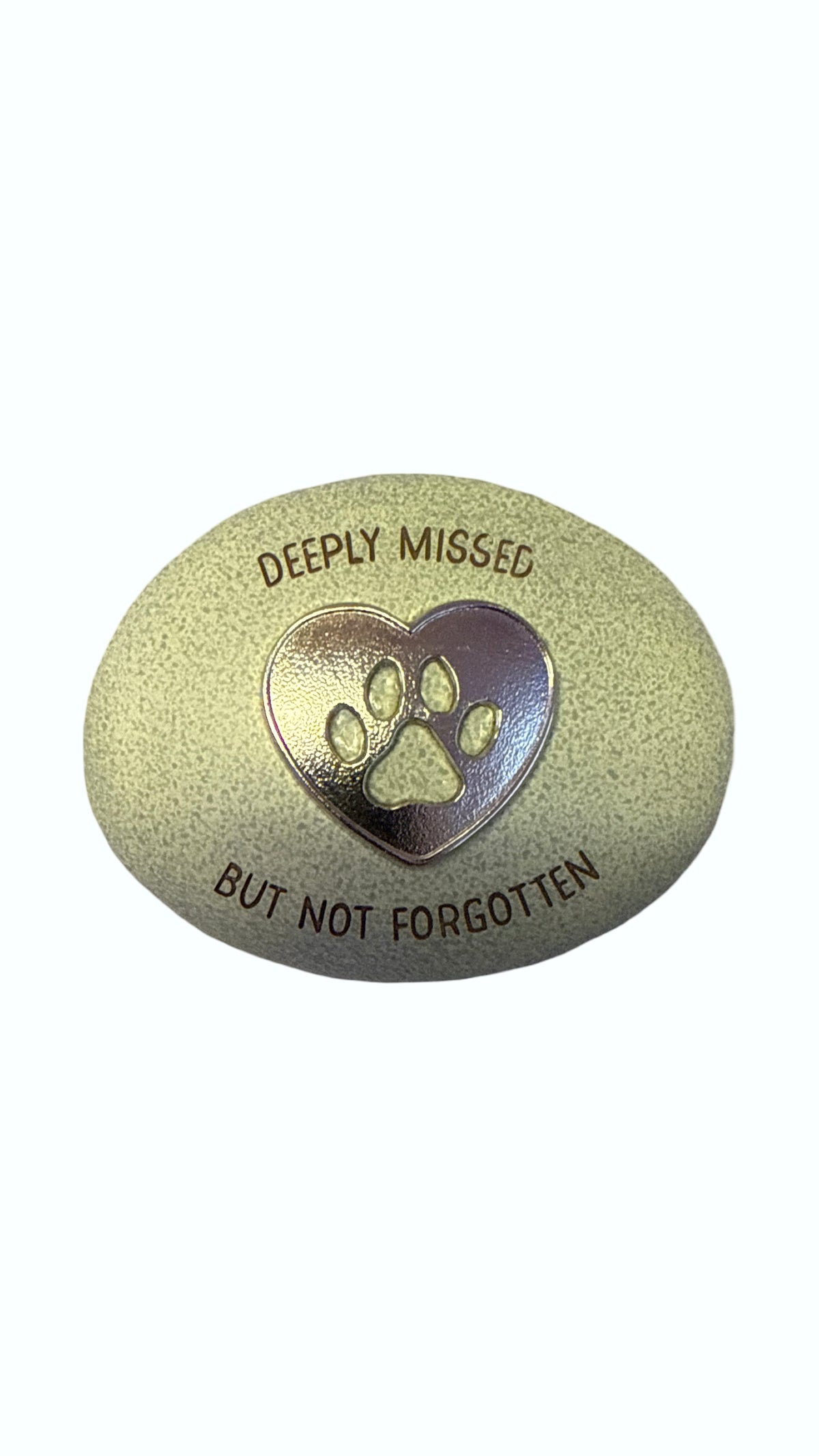 Pet Bereavement Dog  Paw in Heart Stone