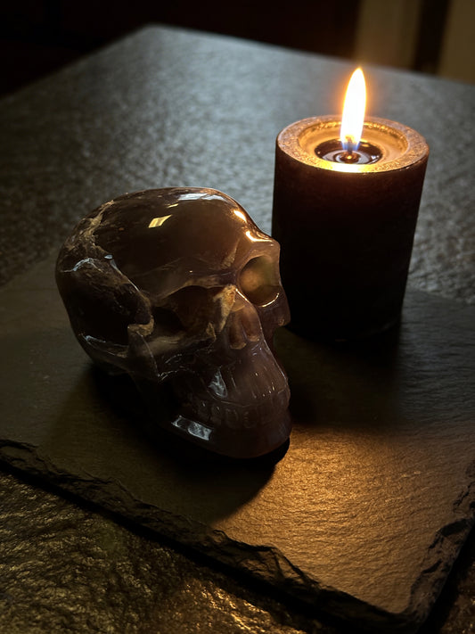 Agate Druzy Skull
