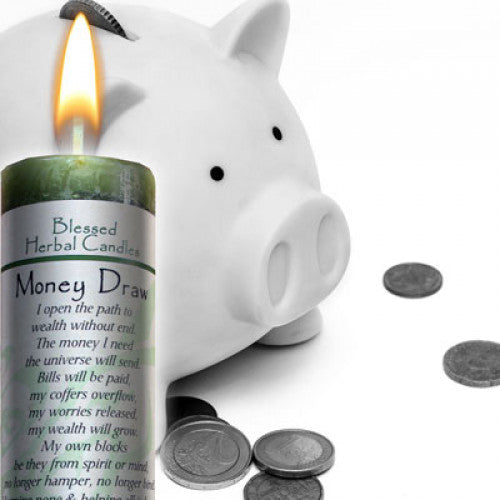 Blessed Herbal Candle: Money Draw