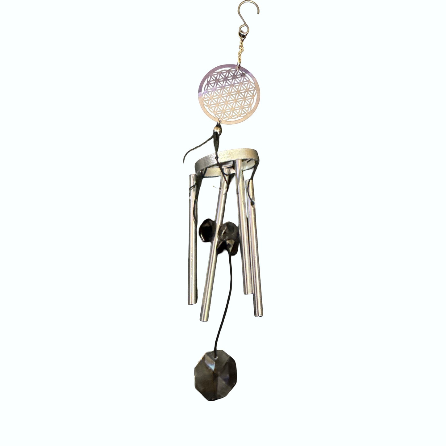 Flower of life Sun catcher  small metal chime
