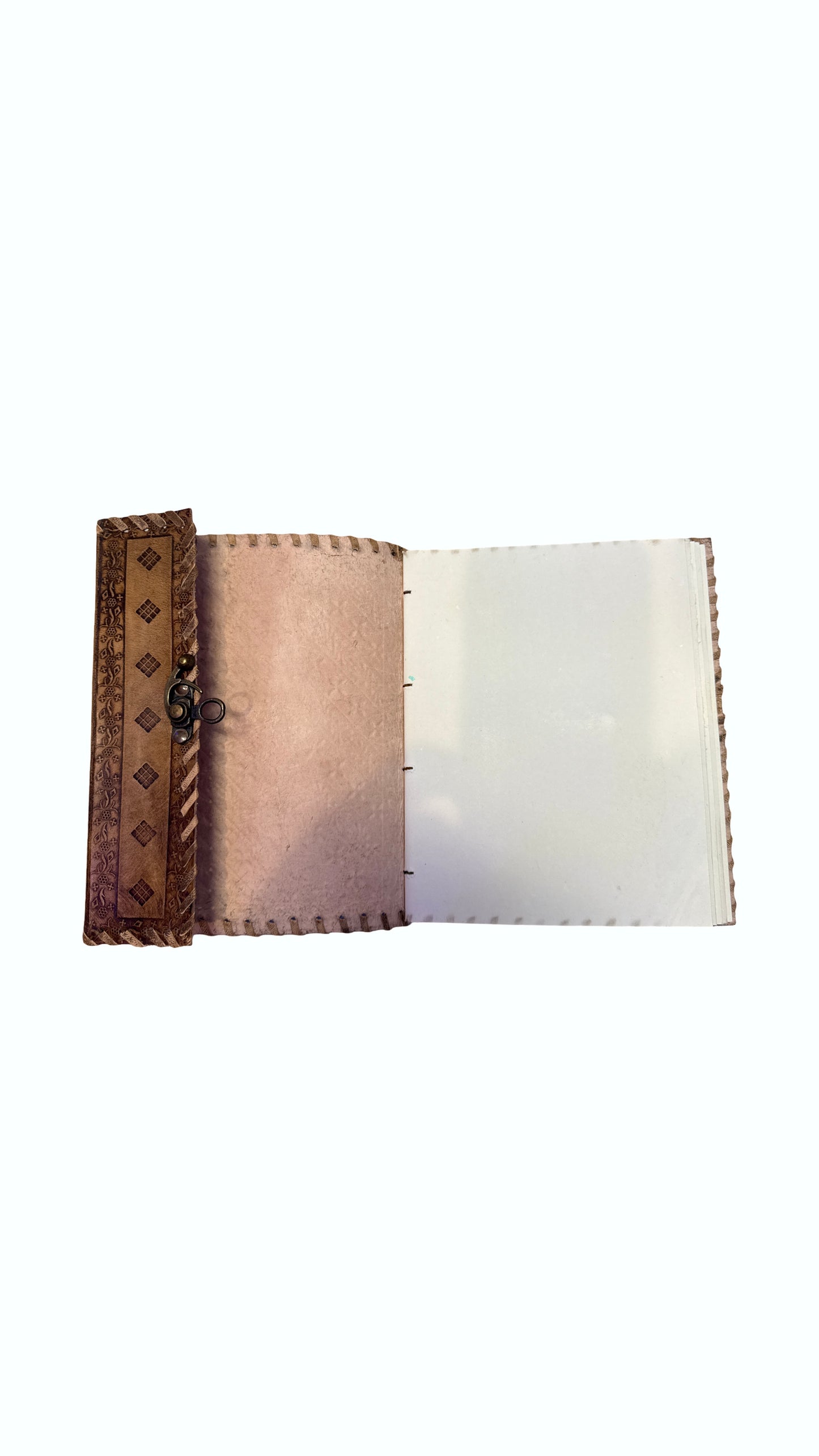 Crafted Leather Journals with Gemstones 6x8"