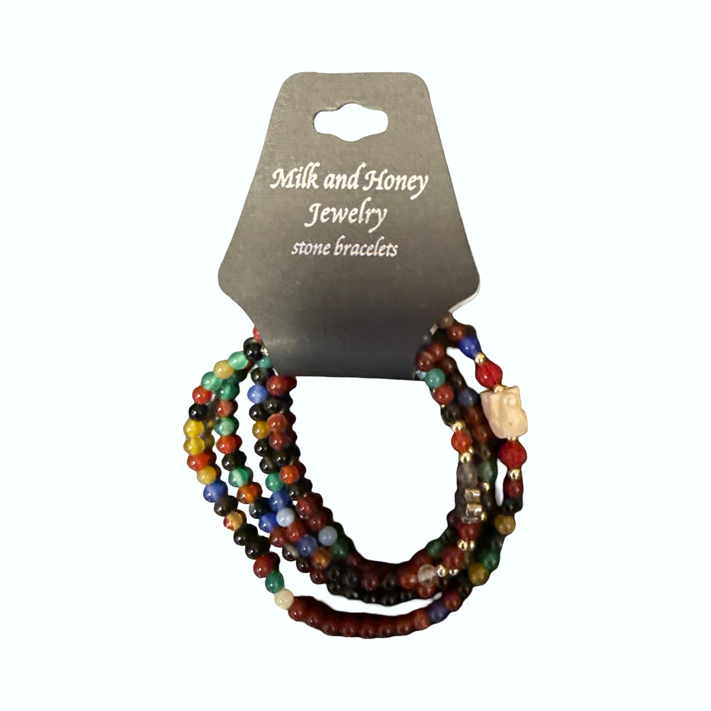 4 Wrap Elephant Multi Agate Bracelet