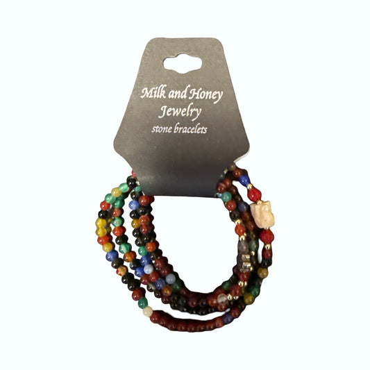 4 Wrap Elephant Multi Agate Bracelet