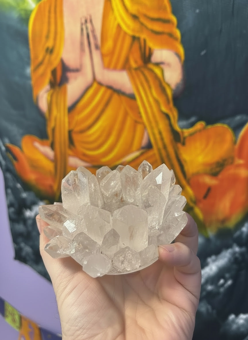 Lemurian Quartz Crystal Candle Holder