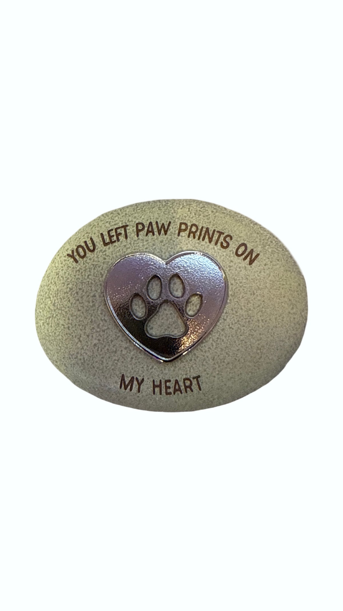 Pet Bereavement Dog  Paw in Heart Stone
