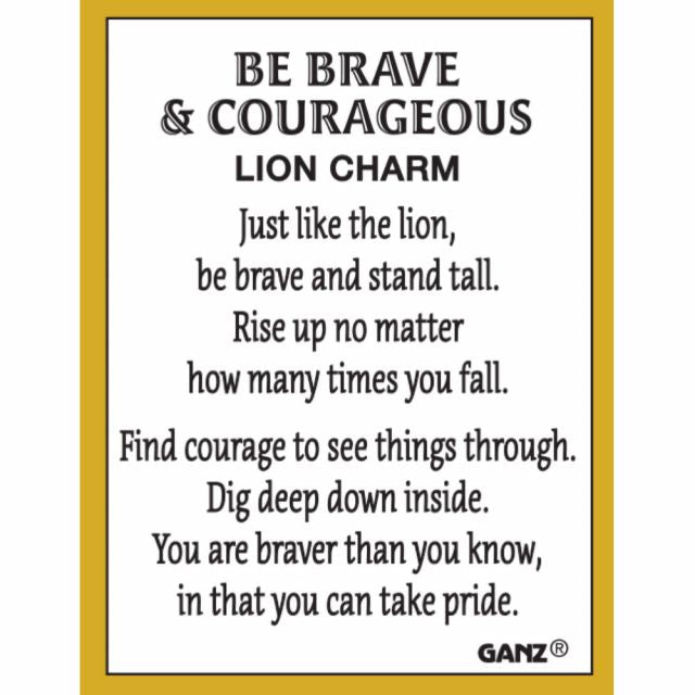 Be Brave & Courageous Lion Charm